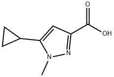 5-シクロプロピル-1-メチル-1H-ピラゾール-3-カルボン酸 化学構造式