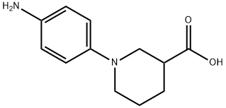 1-(4-アミノフェニル)ピペリジン-3-カルボン酸 化学構造式