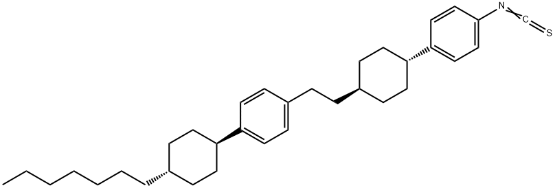 1-[4-(反-4-庚基环己基)苯基]-2-[反-4-(4-异硫氰基苯)环己基]乙烷,117736-18-2,结构式