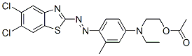 Ethanol, 2-4-(5,6-dichloro-2-benzothiazolyl)azo-3-methylphenylethylamino-, acetate (ester) Structure
