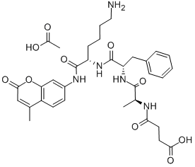 N-SUCCINYL-ALA-PHE-LYS 7-AMIDO-4-METHYLCOUMARIN ACETATE SALT 化学構造式
