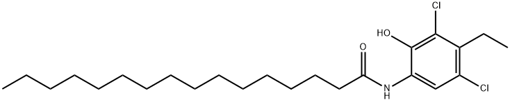 3′,5′-Dichlor-4′-ethyl-2′-hydroxy-hexadecananilid 结构式