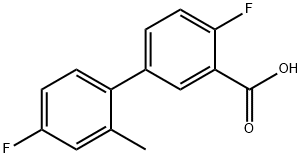2-Fluoro-5-(4-fluoro-2-methylphenyl)benzoic acid 化学構造式