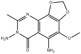 1,3-Dioxolo[4,5-h]quinazolin-6(7H)-one,  5,7-diamino-4-methoxy-8-methyl- Structure