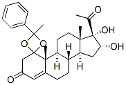 16α,17-[(1-フェニルエチリデン)ビス(オキシ)]プレグナ-4-エン-3,20-ジオン 化学構造式
