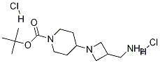 4-(3-AMINOMETHYL-AZETIDIN-1-YL)-PIPERIDINE-1-CARBOXYLIC ACID TERT-BUTYL ESTER-2HCl 化学構造式
