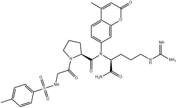 N-P-TOSYL-GLY-PRO-ARG 7-AMIDO-4-METHYLCOUMARIN HYDROCHLORIDE Struktur