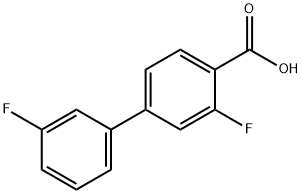 3,3'-ジフルオロ-[1,1'-ビフェニル]-4-カルボン酸 化学構造式