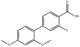 3-Fluoro-2',4'-diMethoxy-[1,1'-biphenyl]-4-carboxylic acid Struktur