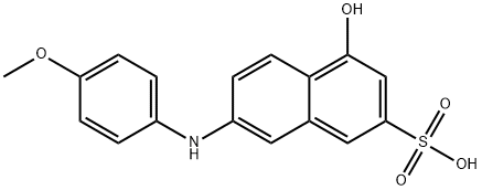 4-ヒドロキシ-7-[(4-メトキシフェニル)アミノ]-2-ナフタレンスルホン酸 化学構造式