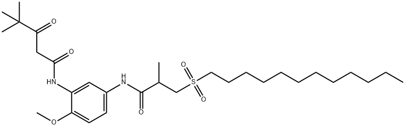 N-[5-[[3-(Dodecylsulfonyl)-2-methylpropionyl]amino]-2-methoxyphenyl]-4,4-dimethyl-3-oxopentanamide 结构式