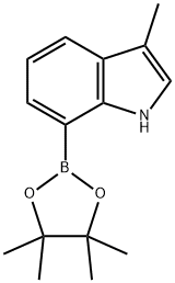 3-メチル-7-(4,4,5,5-テトラメチル-1,3,2-ジオキサボロラン-2-イル)-1H-インドール 化学構造式