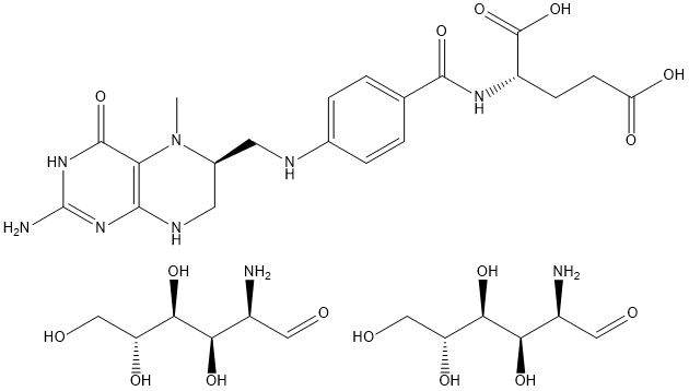 GlucosaMine L-5-Methyltetrahydrofolate Structure