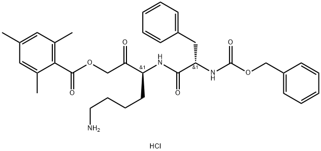 Z-PHE-LYS-2,4,6-TRIMETHYLBENZOYLOXY-METHYLKETONE TFA Struktur
