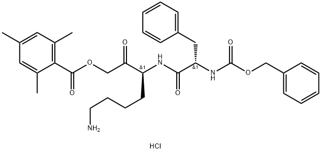 Z-PHE-LYS-2,4,6-TRIMETHYLBENZOYLOXY-METHYLKETONE TFA,118237-69-7,结构式