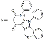 2-cyano-3-(1,4-dihydro-1-phenyl-(1)-benzothiopyrano(4,3-c)pyrazol-3-yl)-3-oxo-N-phenylpropanamide 结构式