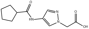 [4-(Cyclopentanecarbonyl-amino)-pyrazol-1-yl]-acetic acid Structure