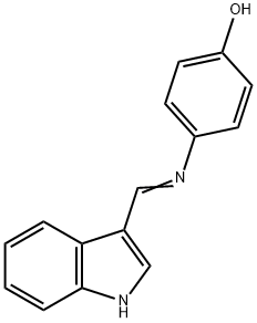 4-{[1-(1H-INDOL-3-YL)-METH-(E)-YLIDENE]-AMINO}-PHENOL, 118380-30-6, 结构式