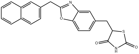 5-((2-(2-naphthalenylmethyl)-5-benzoxazolyl)methyl)-2,4-thiazolidinedione Structure