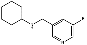 N-((5-bromopyridin-3-yl)methyl)cyclohexanamine 化学構造式