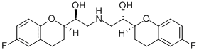 [2R,2'S,αS,α'S,(-)]-α,α'-[イミノビス(メチレン)]ビス(6-フルオロ-3,4-ジヒドロ-2H-1-ベンゾピラン-2-メタノール) 化学構造式