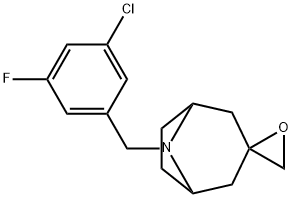 8-[(3-氯-5-氟苯基)甲基]螺[8-氮杂双环[3.2.1]辛烷-3,2'-环氧乙烷] 结构式