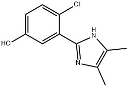 4-クロロ-3-(4,5-ジメチル-1H-イミダゾール-2-イル)フェノール 化学構造式