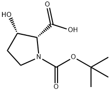 BOC-CIS-3-HYDROXY-D-PROLINE 化学構造式