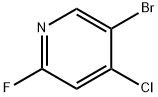 5-ブロモ-4-クロロ-2-フルオロピリジン 化学構造式