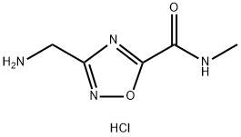 3-(aminomethyl)-N-methyl-1,2,4-oxadiazole-5-carboxamide hydrochloride, 1185020-61-4, 结构式