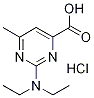 2-Diethylamino-6-methyl-pyrimidine-4-carboxylic acid hydrochloride Struktur