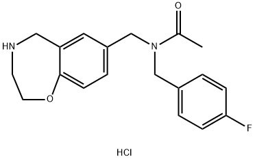 N-(4-fluorobenzyl)-N-(2,3,4,5-tetrahydro-1,4-benzoxazepin-7-ylmethyl)acetamide hydrochloride Structure