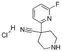 4-(6-FLUOROPYRIDIN-2-YL)PIPERIDINE-4-CARBONITRILE HCL Struktur