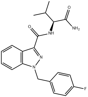 N-[(1S)-1-(aminocarbonyl)-2-methylpropyl]-1-[(4-fluorophenyl)methyl]-1H-indazole-3-carboxamide Structure