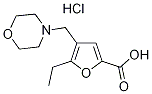 5-Ethyl-4-morpholin-4-ylmethyl-furan-2-carboxylic acid hydrochloride 化学構造式