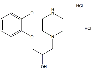 α-[(2-Methoxyphenoxy)Methyl]-1-piperazineethanol Dihydrochloride 化学構造式