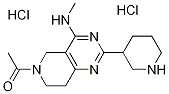 1-(4-Methylamino-2-piperidin-3-yl-7,8-dihydro-5H-pyrido[4,3-d]pyrimidin-6-yl)-ethanone diHCl 化学構造式