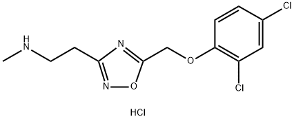 (2-{5-[(2,4-ジクロロフェノキシ)メチル]-1,2,4-オキサジアゾール-3-イル}エチル)メチルアミン塩酸塩 化学構造式