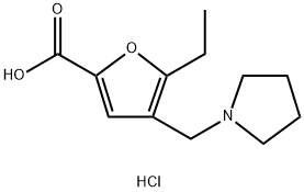 5-Ethyl-4-pyrrolidin-1-ylmethyl-furan-2-carboxylic acid hydrochloride Structure