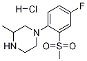 1-[4-フルオロ-2-(メチルスルホニル)フェニル]-3-メチルピペラジン塩酸塩 化学構造式