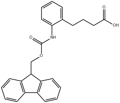 FMOC-4-(2-アミノフェニル)ブタン酸 化学構造式