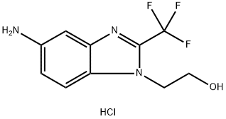 2-(5-Amino-2-trifluoromethyl-benzoimidazol-1-yl)-ethanol dihydrochloride 化学構造式