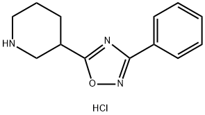 3-苯基-5-(哌啶-3-基)-1,2,4-噁二唑盐酸盐 结构式