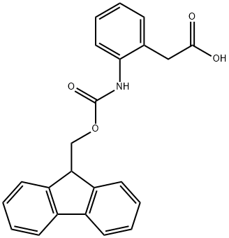 2-(2-(((((9H-芴-9-基)甲氧基)羰基)氨基)苯基)乙酸, 1185303-23-4, 结构式