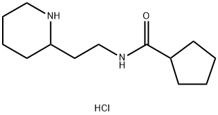 Cyclopentanecarboxylic acid (2-piperidin-2-yl-ethyl)-amide dihydrochloride 化学構造式