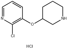 2-氯-3-(哌啶-3-基氧基)吡啶盐酸盐 结构式