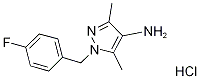 1-(4-Fluoro-benzyl)-3,5-dimethyl-1H-pyrazol-4-ylamine hydrochloride 化学構造式