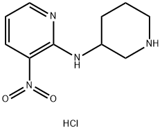 (3-Nitro-pyridin-2-yl)-piperidin-3-yl-aMine hydrochloride, 98+% C10H15ClN4O2, MW: 258.70 Struktur