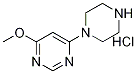 4-甲氧基-6-(1-哌嗪基)嘧啶盐酸盐 结构式