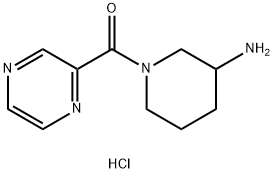 (3-AMino-piperidin-1-yl)-pyrazin-2-yl-Methanone hydrochloride, 98+% C10H15ClN4O, MW: 242.71 化学構造式